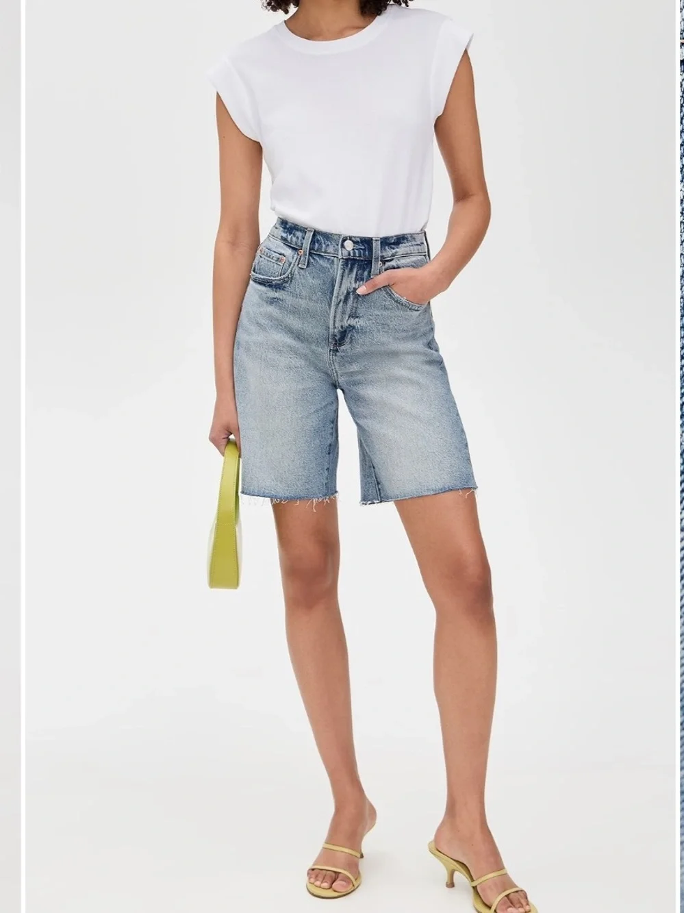 Pistola Kaylee High Rise Pinched Loose Straight Jean Short in Boulder Wash Blue